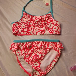 Mini Boden pink flower two piece swim suit NWT 9/10 - Picture 1 of 5