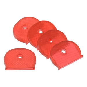 Key Cap Cover, 5 Pack Semicircle Key Identifier Tags for House Keys, Red - Picture 1 of 6