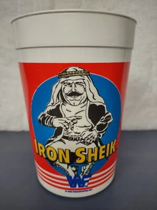 THE IRON SHEIK 1985 Titan Sports WWF Wrestling 7-11 Big Gulp Cup - Picture 1 of 6
