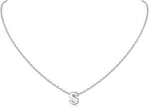925 Sterling Silver Initial Necklace for Women Dainty Letter Jewelry Personalize - Picture 1 of 9