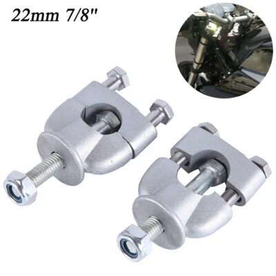 Abrazadera elevadora de montaje en manillar cromada de 7/8" 22 mm para Kawasaki KX125 KX250F KX250 Foto 1 de 4