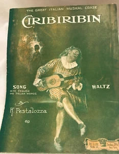CIRIBIRIBIN Waltz Italian Musical Craze Large Sheet Music English Italian Words - Picture 1 of 2
