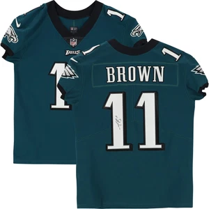 A.J. Brown Philadelphia Eagles Autographed Green Nike Elite Jersey - Picture 1 of 5
