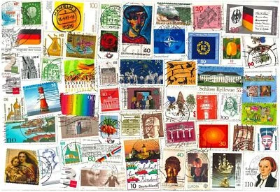 100 STAMPS FROM GERMANY. MIXED PHILATELY, USED POSTAGE STAMPS OFF PAPER - Image 1 of 3