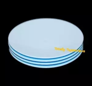Juego de 4 mini placas Tupperware para niños Juego de servir comedor redondo azul claro 1729 - Imagen 1 de 2