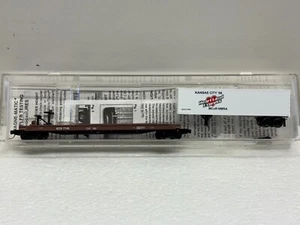 N Scale Micro Trains MTL Special Run 98-92 KCS 7749 Flat Car w/KC Trailer - Picture 1 of 4