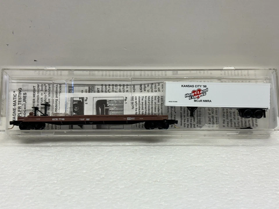 N Scale Micro Trains MTL Special Run 98-92 KCS 7749 Flat Car w/KC Trailer - Image 1 of 4