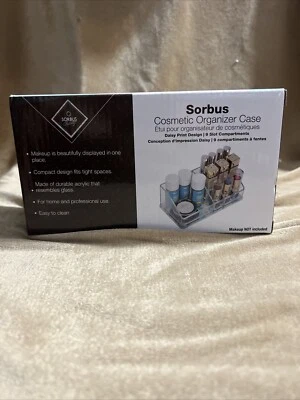 NEW Sorbus Mini Beauty Cosmetic Organizer Case 9 Compartments Clear. FabFitFun. - Изображение 1 из 4