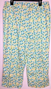 JH Collectibles Women's Size 14 Capri Pants Multi Color Blue Green Yellow Tan - Picture 1 of 4