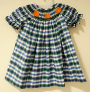 Neu mit Etikett Southern Sunshine gesmockte Kürbisse Bishop Kleid Mädchen Größe 3 Monate - Bild 1 von 2