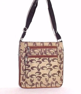 BOLSO DE HOMBRO CON CORREA AJUSTABLE LONA #MARRÓN #X-216-A - Imagen 1 de 2