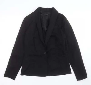 New Look Womens Black Cotton BlendBlazer Size 10 - Picture 1 of 12