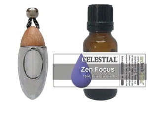 CELESTIAL ® AROMA BULLET CAR DIFFUSER + 15ml ZEN FOCUS ESSENTIAL OIL BLEND - Picture 1 of 8