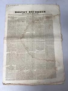 Periódico Boston Recorder Nathaniel Willis 25 de abril de 1828 No 17 Vol XIII - Imagen 1 de 1