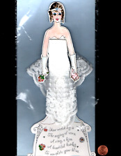 HTF WEDDING Lace Handkerchief Bride -  STAND UP - 3-D LARGE Greeting Card