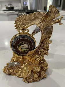 Franklin Mint Weißkopfseeadler Wings of Freedom Heart of Glory Taschenuhr & Display  - Bild 1 von 4
