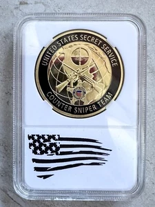 United States Secret Service Counter Sniper Team Challenge Coin With Nice Case - Bild 1 von 2