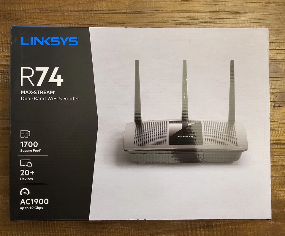 NEW IN BOX Linksys AC1900 Dual Band Wireless and Ethernet Router Black (EA7450) - Image 1 of 4