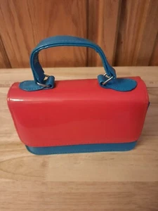 Funky Tri Color Womens SASSY Clutch Style Multi-Colors Red Yellow Teal Purse Art - Picture 1 of 13