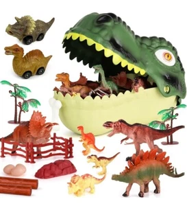 Dinosaur Toys for Kids 3+ Realistic Dinosaur Figures & Pullback Dino Cars 47 pcs - Picture 1 of 6