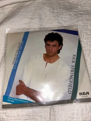 RICK SPRINGFIELD - AFFAIR OF THE HEART / LIKE FATHER, LIKE SON - 45 w/PICT SLV - Image 1 of 4