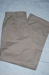 Mens Casual Dress Pants KHAKI BROWN Flat Front CLASSIC FIT 32x30 - Picture 1 of 2