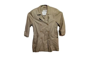 London Fog Womens Tan Pea Coat W/ Removable Liner Size 8 Petite Trench Jacket - Picture 1 of 4