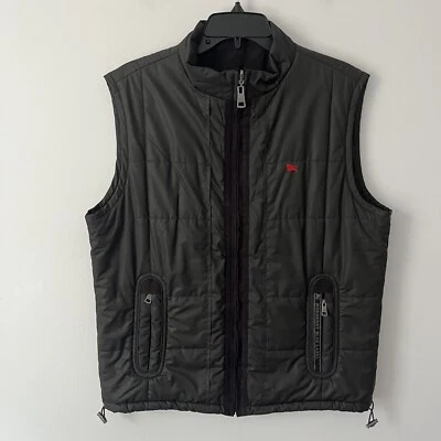 Chaleco Burberry Brit Para Hombre Reversible Acolchado Gris Negro Cremallera Completa Mediano Foto 1 de 4