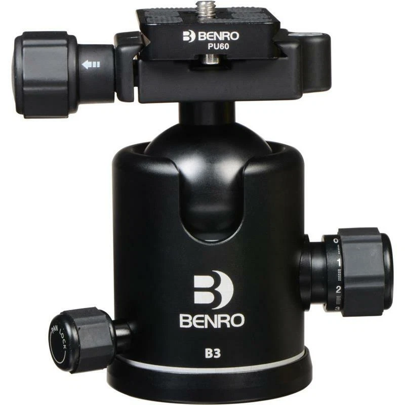 Benro B3 Double Action Ballhead with PU-70 Quick Release Plate for Benro Tripods - Image 1 of 4