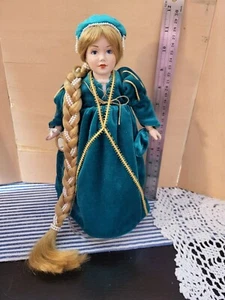 RAPUNZEL Doll Danbury Mint Storybook Doll Collection Porcelain With Stand PreOwn - Picture 1 of 4