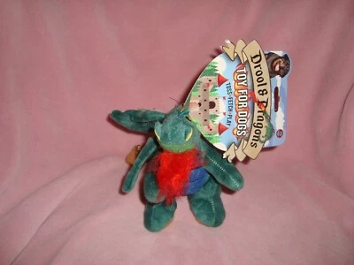 Bow Wow Drool & Dragons Dog Toy plush squeaker 6" tall W/Tags - Image 1 of 4