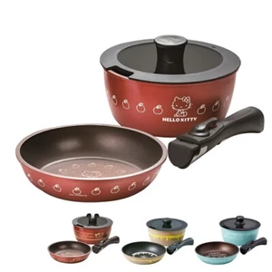 Skater Pot and Pan Set Hello Kitty, etc. Total 4 Types 7.8in IH/Gas JAPAN NEW - Picture 1 of 71