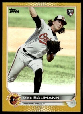 2021 TOPPS GOLD FOIL Mike Baumann Baltimore Orioles #502 R77 - Image 1 of 2