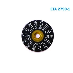 ETA Day Disk for Movement 2790/1 , English- Spanish , Black Disk , Disk on 3 - Picture 1 of 1