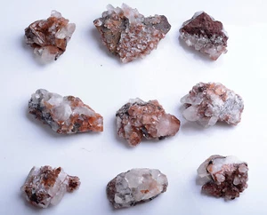 9PCS Natural Benz Red Calcite Polycrystal Mineral Specimen / China - Picture 1 of 10