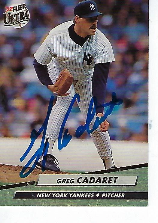 GREG CADARET SIGNED 1992 FLEER ULTRA #404 - NEW YORK YANKEES - Image 1 of 1