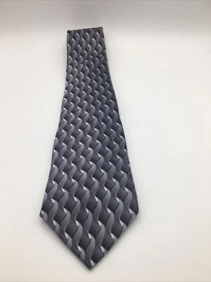 Corbata George Machado Zylos gris más seda geométrica 60” X 3,75” C0804 Foto 1 de 4