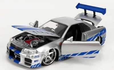 Auto Da Collezione NISSAN Skyline GTR R34 Fast And Furious In Metallo 1/24 - Immagine 1 di 4