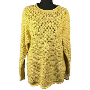 Vintage Metropolitan NY Loose Knitted Yellow Sweater Size Medium NWT - Picture 1 of 9