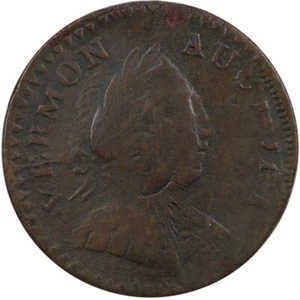 1787 Vermont Copper 1/2p RR-12 W2110 R3 Bust Right FINE Struck over Nova Constel - Picture 1 of 2