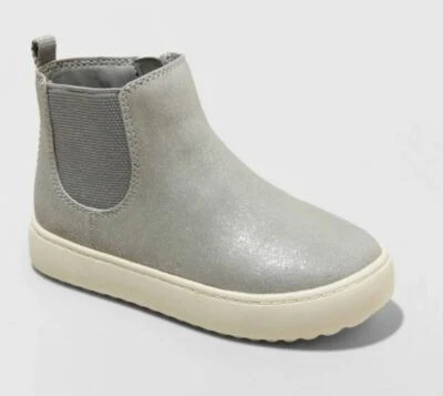 学步女孩 Afi 靴子鞋灰色银色闪光 - 猫和杰克 - 选择尺寸 — 第 1/3 张图片