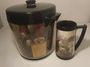 Vintage Colonial Design Plasic Ice Bucket declaration of independence An Mug - Picture 1 of 9