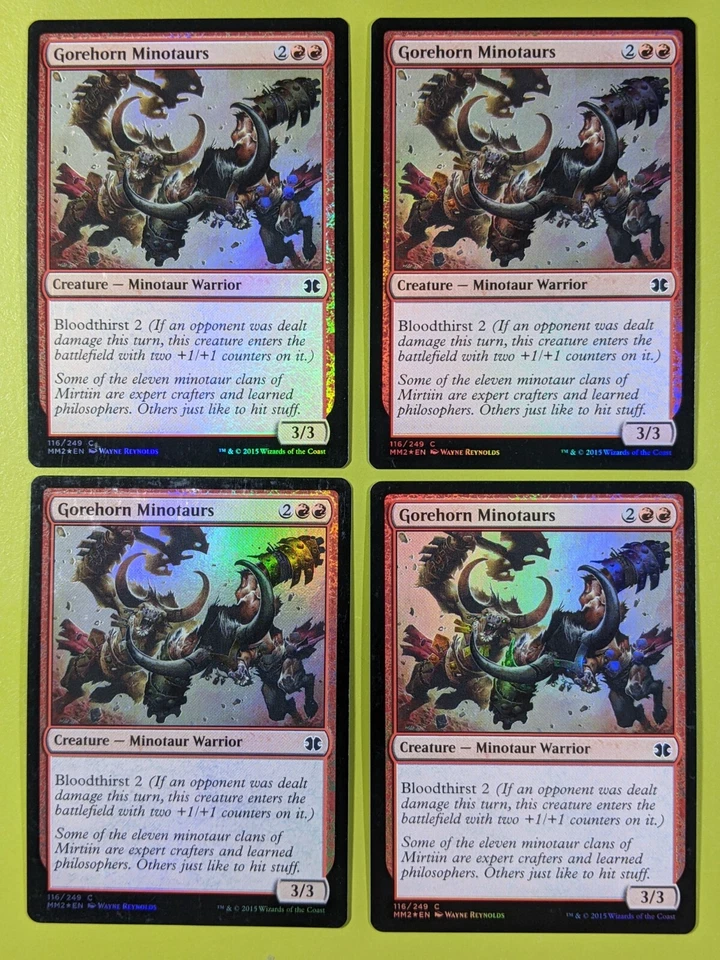 FOIL Gorehorn Minotaurs x4 Modern Masters 2015 4x MTG Magic the Gathering - Image 1 of 1