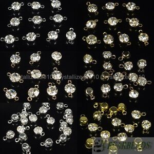 100Pcs Top Quality Czech Crystal Rhinestone Pendant Spacer Beads 4mm 5mm 6mm 8mm