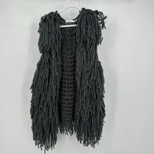 Chaleco de flecos peludo para mujer M Avant Garde texturizado llamativo capas - Imagen 1 de 8