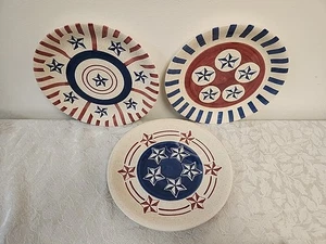 3-VTG Lillian Vernon Patriotic Plates  Stars Stripes July 4th Memorial Labor Day - Picture 1 of 8
