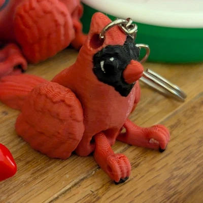 Llavero Cardenal del Norte, PLA impreso en 3D Foto 1 de 4