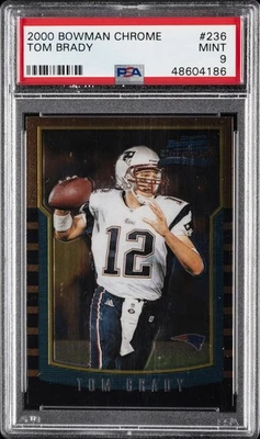 2000 BOWMAN CHROME #236 TOM BRADY ROOKIE RC PSA 9 - Image 1 of 2