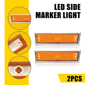 Amber Side Marker Lights Fit For 81-91 Chevy GMC C/K Truck Suburban Blazer Jimmy - Picture 1 of 10