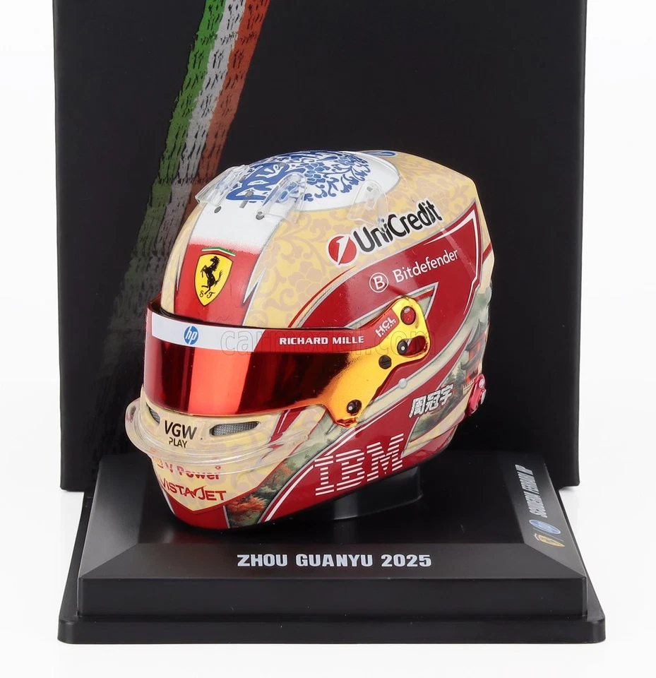 1/5 LOOKSMART - BELL HELMET - CASCO HELMET F1 ZHOU GUANYU TEAM FERRARI LSHEL010 - Immagine 1 di 1